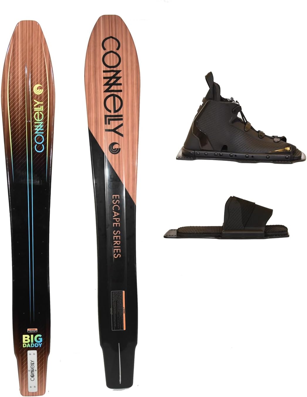 Big Daddy Waterski, Swerve Lace-Adjustable Front Binding with Rear Toe Plate